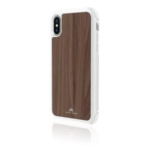 image of Black Rock - Robust Real Wood Cover for Apple iPhone XS, walnut