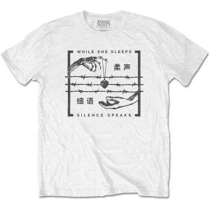 Image of While She Sleeps - Silence Speaks Unisex Large T-Shirt - White