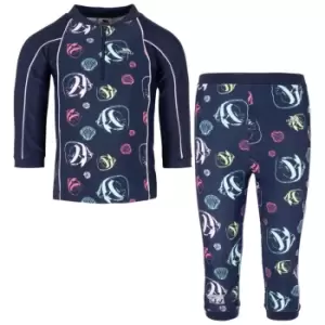 Image of Trespass Childrens/Kids Smiley Fish Swim Set (5-6 Years) (Navy Blue/Pink/White)