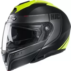 Image of HJC i90 Davan Helmet, black-yellow Size M black-yellow, Size M