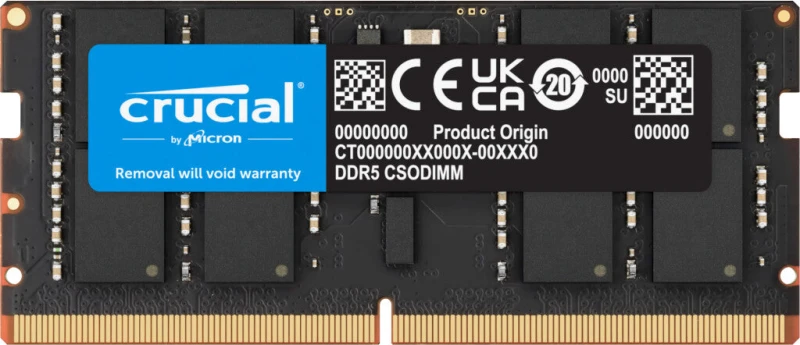 Image of Crucial Crucial CT32G64C52CS5 memory module 32GB 1 x 32GB DDR5 6400 MT/s 262-pin SO-DIMM CT32G64C52CS5