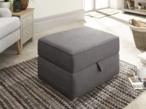 Image of GFW Dauphine Charcoal Grey Hopsack Square Storage Footstool
