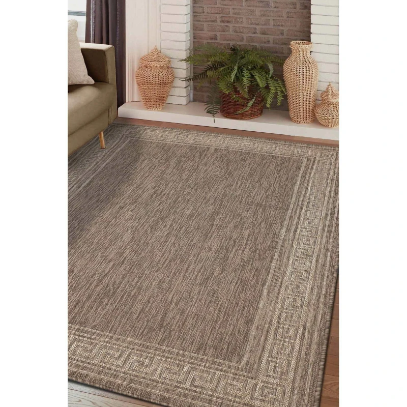 Image of Homemaker Gel Greek Key Rug Latte Latte unisex 60x180cm