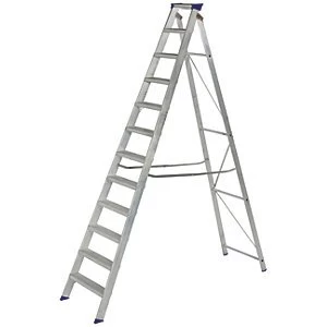 Image of Werner MasterTrade 12 Tread Aluminium Swingback Stepladder
