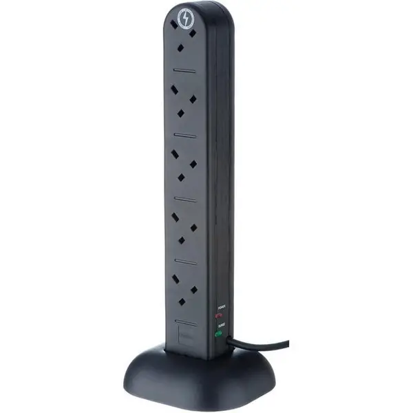 Image of VonHaus Vonhaus 10 Way Tower Socket - Black One Size