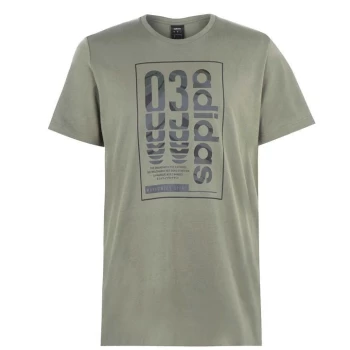 Image of adidas Box Logo Mens T-Shirt - Green