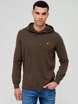 Image of Lyle & Scott Knitted Hoodie - Olive Size L, Men