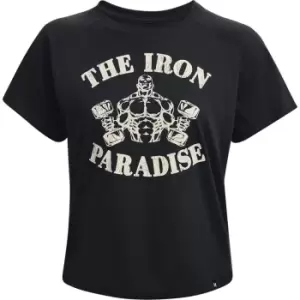 Image of Under Armour Armour Project Rock Vintage lron Short Sleeve T-Shirt Womens - Black