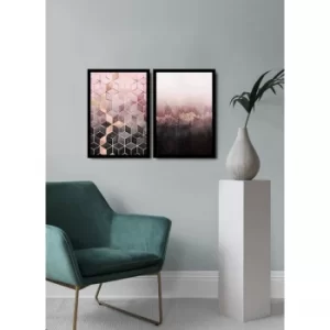 Image of 2PSCTCIZ-020 Multicolor Decorative Framed MDF Painting (2 Pieces)