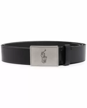 Image of Polo Ralph Lauren Mens 36mm Plaque Vachetta Belt - Black - XL/W38