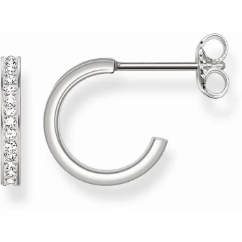 Image of Ladies Thomas Sabo Sterling Silver Glam & Soul Stud Hoop Earrings