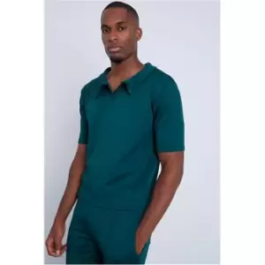 image of I Saw It First Emerald Green Scuba Polo & Jogger Set - Green