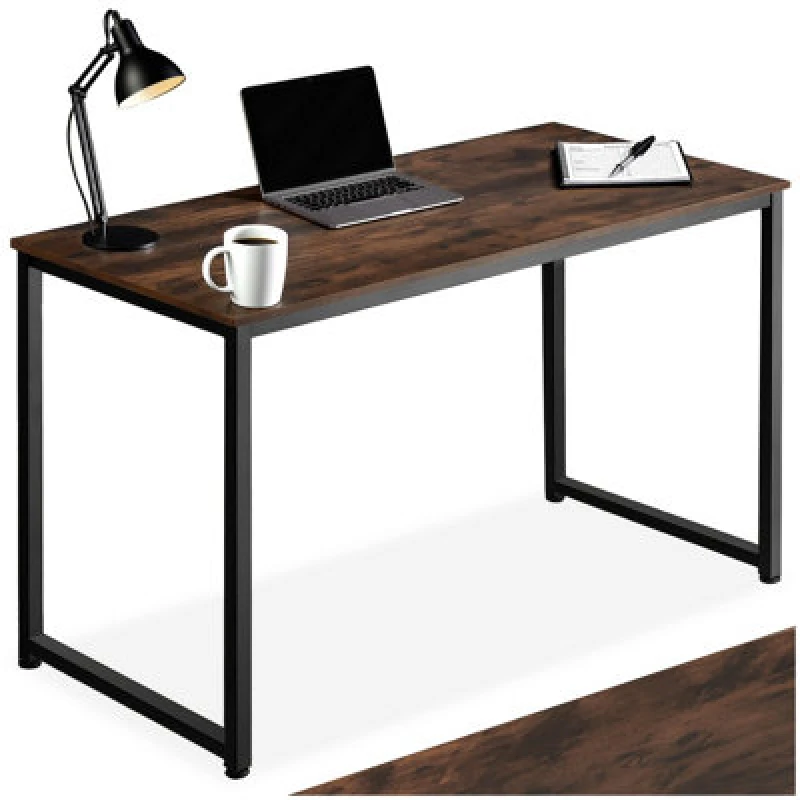 Image of Tectake Desk Flint - Writing, Study, Computer Office Table 120 Cm - Industrial Wood Dark, Rustic