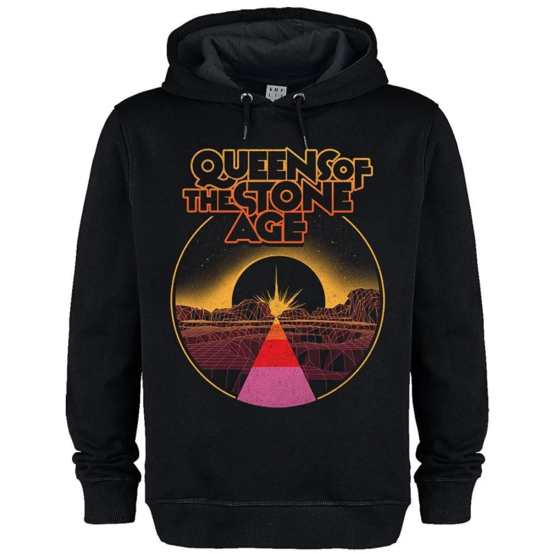 Image of Amplified Mens Eye Of The Moon Queens Of The Stone Age Hoodie in Black Size: Large Black Male L