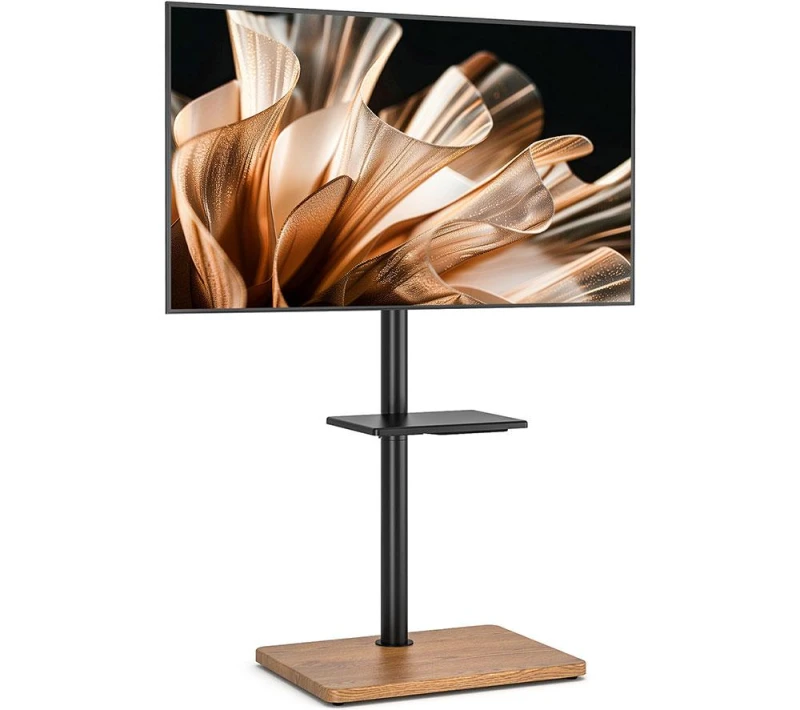 Image of TTAP FS-OAK 500 mm TV Stand with Bracket for up to 60" TVs - Black 5060526642073