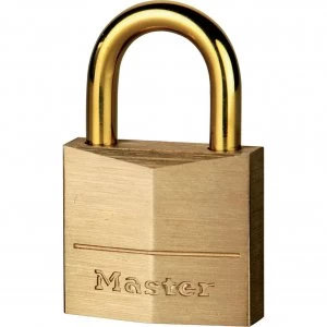 image of Masterlock Solid Brass Padlock Brass Plated Shackle 35mm Standard