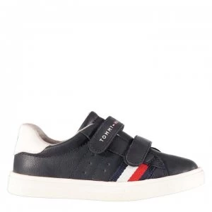 Image of Tommy Hilfiger Hook and Loop Low Trainers - Blue/White/red
