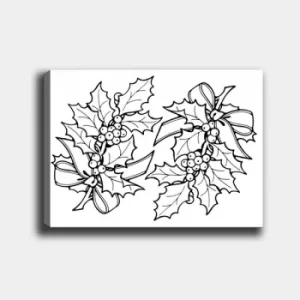 Image of MANDALA24 White Black Decorative Canvas Painting