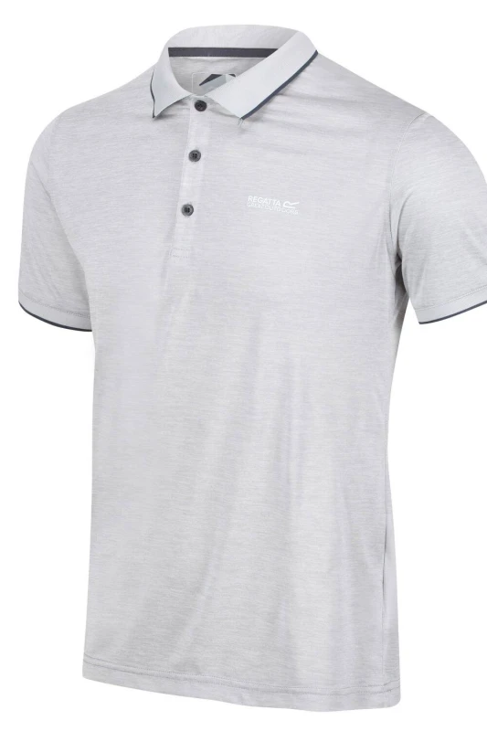 Image of Regatta Mens Remex II Short Sleeve Quick Drying Polo Shirt 4XL- Chest 52-54' (132-137cm) SILVER GREY RMT186-033-4XL