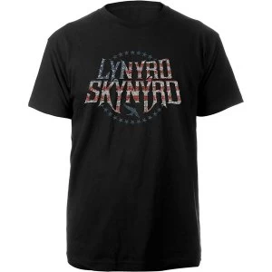 Image of Lynyrd Skynyrd - Stars & Stripes Unisex Large T-Shirt - Black