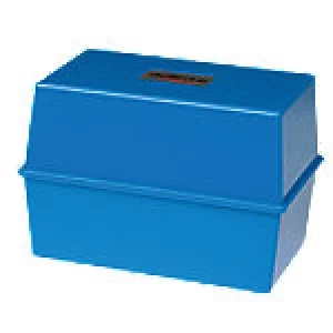 image of Card Index Box CP011VKBLU 250 Cards Blue 15.2 x 11.4 x 11.2 cm