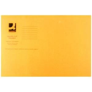 Image of Q-Connect Square Cut Folder Lightweight 180gsm Foolscap Orange Pack of