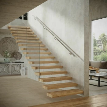Image of Rothley - Stair Handrail Kit Baroque Polished Stainless Steel 3.6 Metres x 40mm - Polished