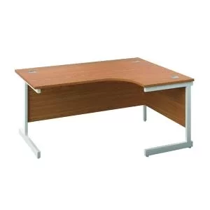 Jemini Radial Right Hand Cantilever Desk 1600x1200x730mm Nova OakWhite