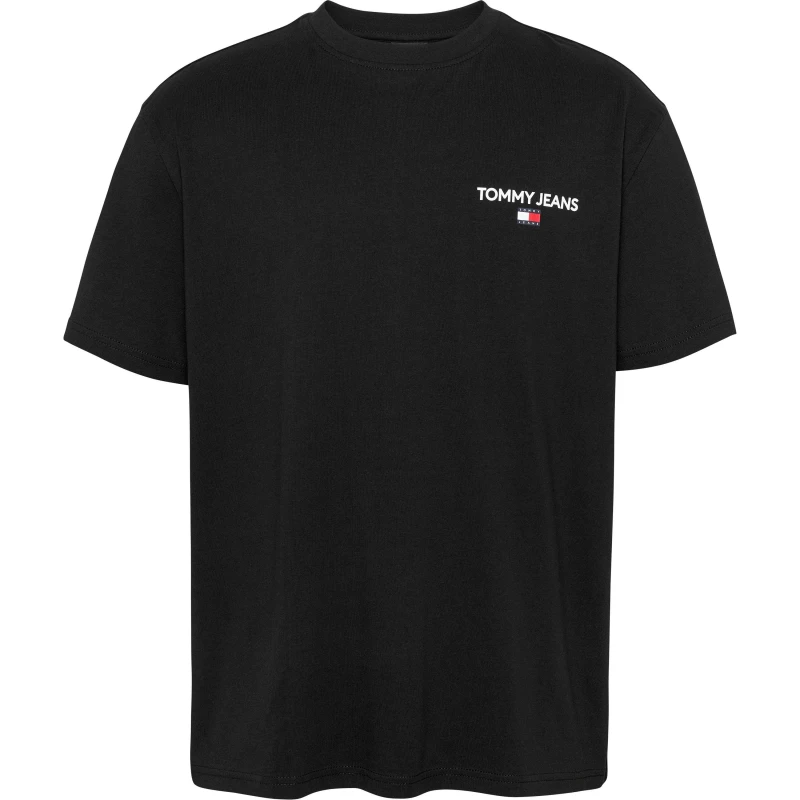 Image of Tommy Jeans Regular Linear Print T-Shirt Black M