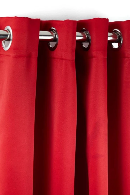 Image of New Edge Blinds Essential Woven Thermal Blackout Eyelet Curtains in Red Size: 228cm width x 228cm drop Red Unisex 228cm width x 228cm drop