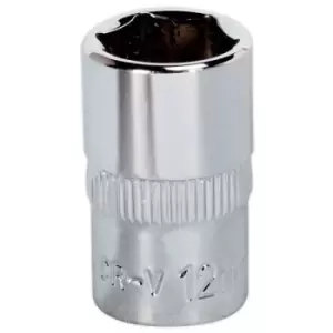 image of Sealey SP3812 WallDrive Socket 12mm 3/8"Sq Drive Fully Polished