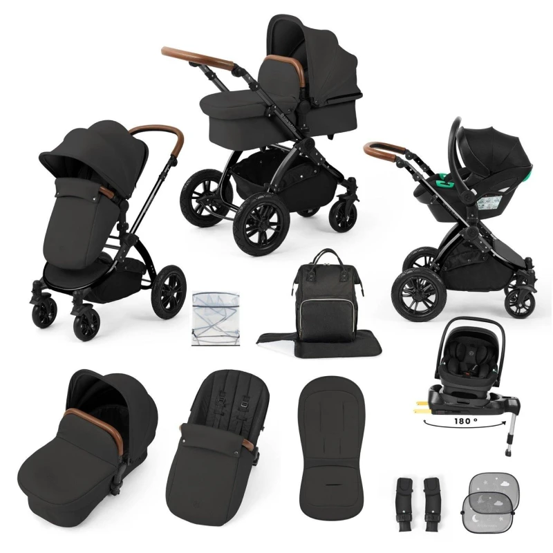 Image of Ickle Bubba STOMP LUXE 12 PIECE TS WITH I-SIZE NIMBUS CAR SE Travel Systems one Black / Charcoal Grey / Tan 39179669055