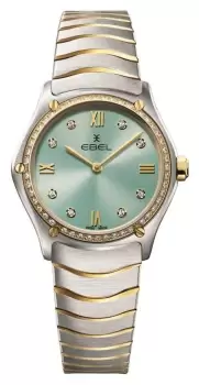 Image of EBEL 1216559 Sport Classic - 55 Diamonds (29mm) Mint Blue Watch