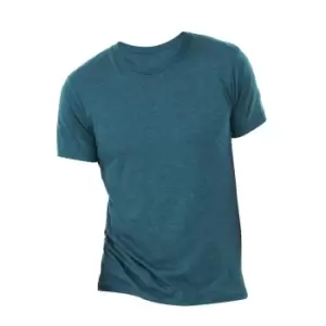 Image of Canvas Mens Triblend Crew Neck Plain Short Sleeve T-Shirt (2XL) (Steel Blue Triblend)