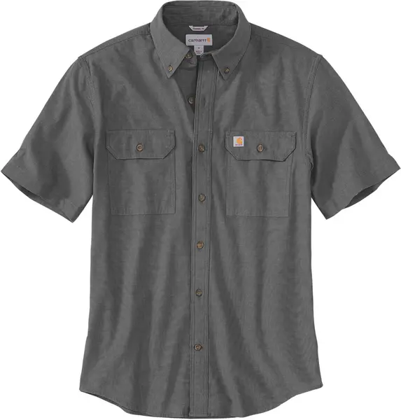 Image of Carhartt Loose Fit Midweight Chambray Short Sleeve Shirt, black-grey, Size 2XL