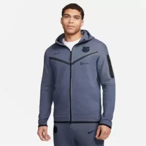 Image of Nike Barcelona Tech Fleece Windrunner Third Mens Nike Soccer Full-Zip Hoodie - Blue