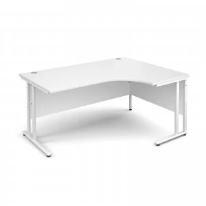 image of Maestro 25 WL Right Hand Ergonomic Desk 1600mm - White cantilever fram