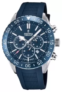 Image of Festina F20515/1 Mens Ceramic Blue Silicone Strap Blue Watch