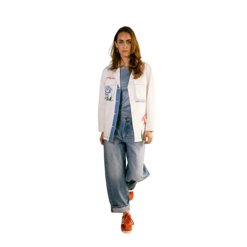 Image of Freeman T Porter Woman's shirt Freeman T Porter Venty Roses Blanc Female XS
