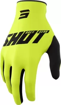 Image of Shot Raw Burst Motocross Gloves, black-yellow, Size 2XL, black-yellow, Size 2XL