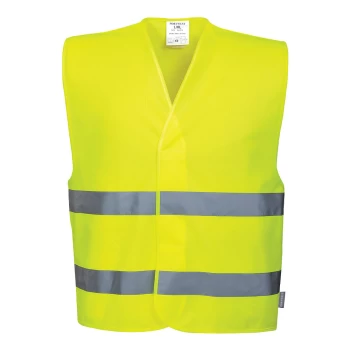 Image of Portwest Two Band Class 2 Hi Vis Waistcoat Yellow 2XL / 3XL