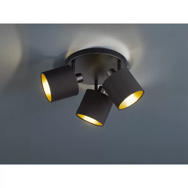 image of Tommy Modern 3 Light Ceiling Spotlight Clusters Black Matt