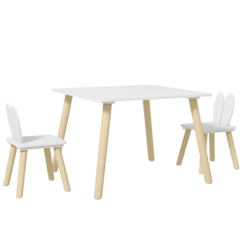 Image of Aiyaplay 3 Pieces Toddler Table And Chair Set For Nursery, Playroom, Classroom 312-115V80WT