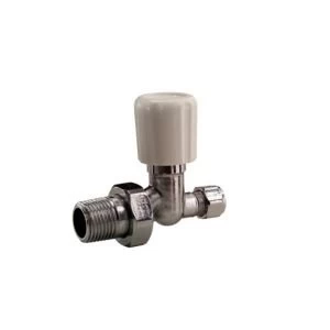 Image of Plumbsure White Chrome effect Straight Radiator valve