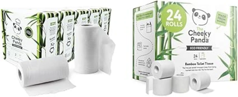 image of Cheeky Panda Plastic Free Kitchen Rolls Pack of 2 x 5 Rolls 145740 145740