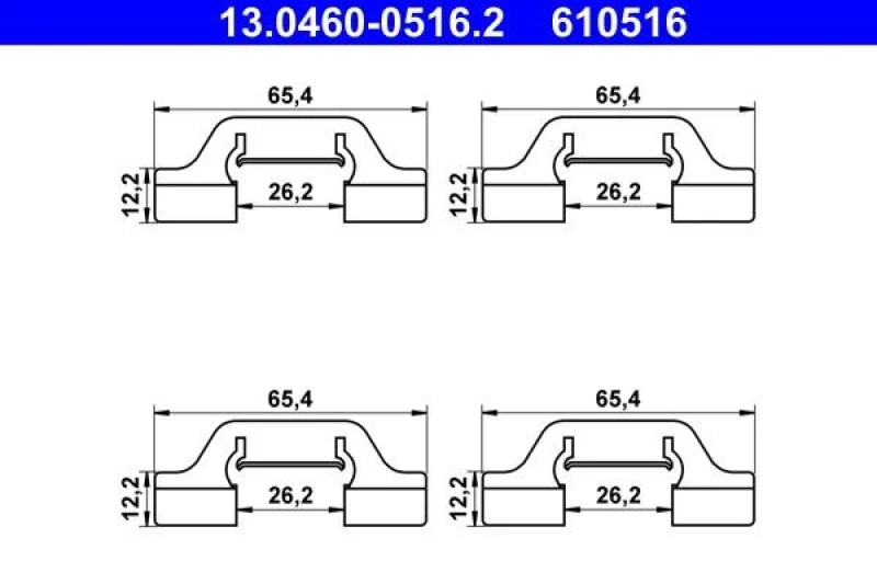 Image of Brake pad fitting kit ATE 13.0460-0516.2