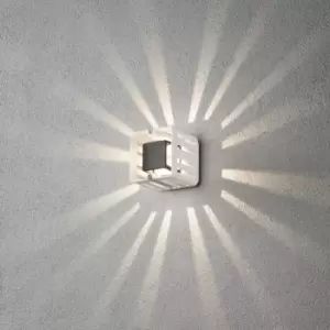 image of Pescara Outdoor Modern Wall Lamp, Square, White, 3W High Power LED, IP54