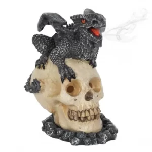 Image of Black Dragon and Skull Incense Burner