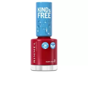 image of RIMMEL LONDON KIND & FREE nail polish #156-poppy pop red 8 ml