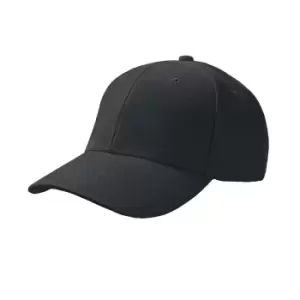 Image of Atlantis Pilot Premium Brush Cotton 6 Panel Cap (One Size) (Black)